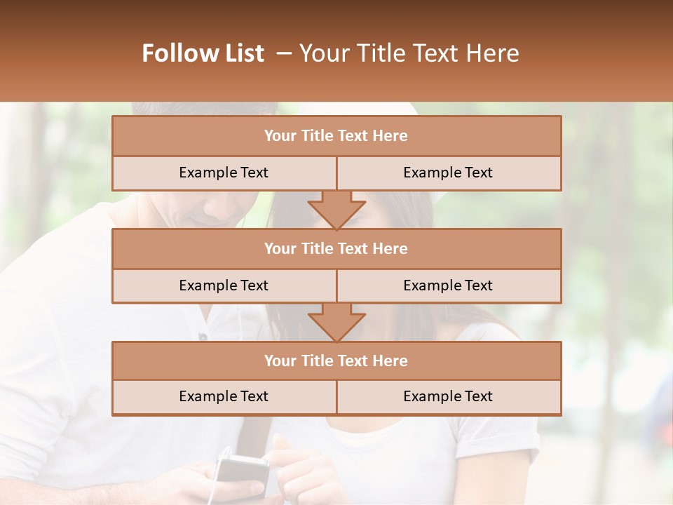 A Guy And A Girl Are Listening To Music PowerPoint Template
