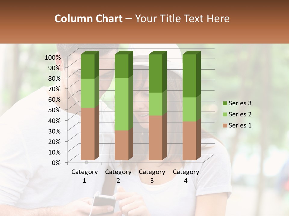 A Guy And A Girl Are Listening To Music PowerPoint Template