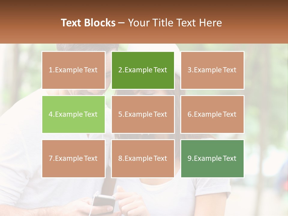 A Guy And A Girl Are Listening To Music PowerPoint Template