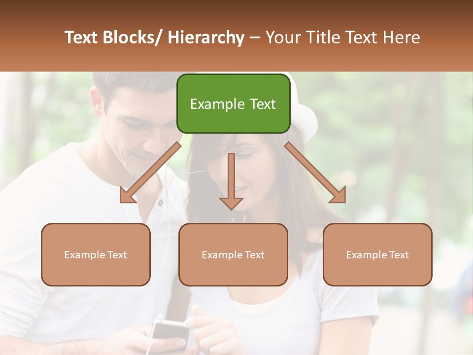 A Guy And A Girl Are Listening To Music PowerPoint Template
