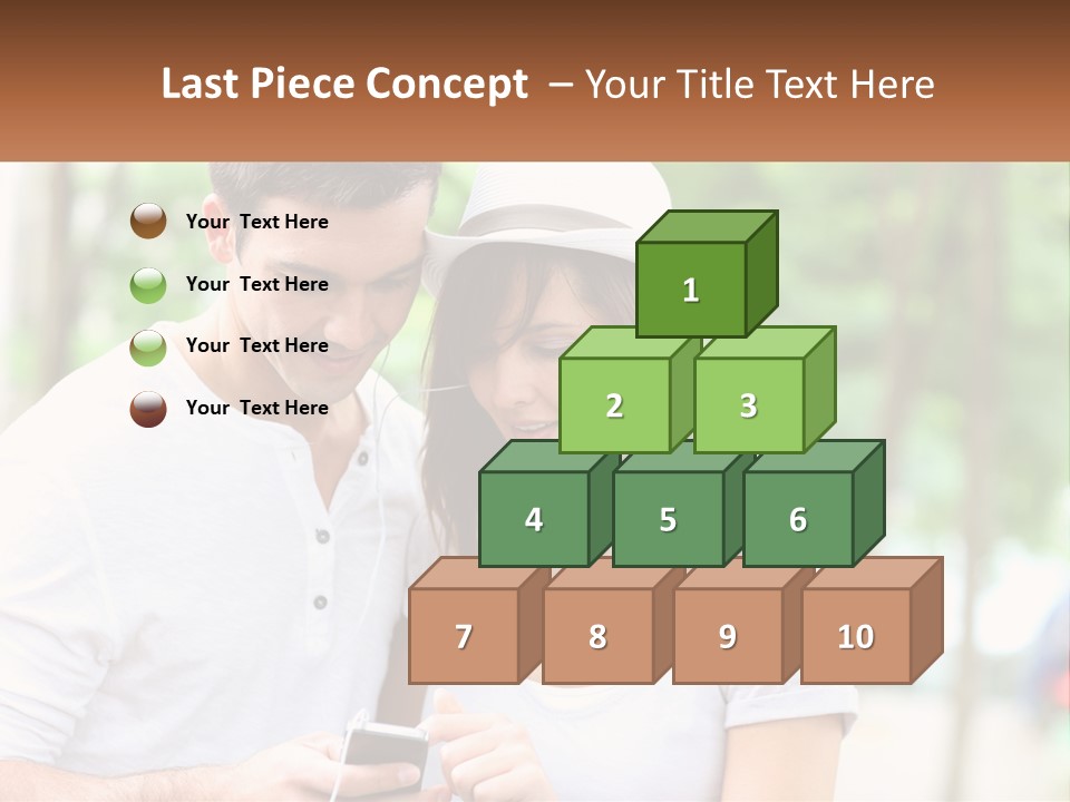 A Guy And A Girl Are Listening To Music PowerPoint Template