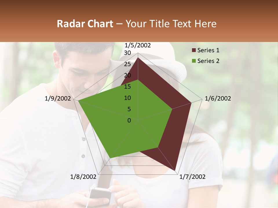 A Guy And A Girl Are Listening To Music PowerPoint Template