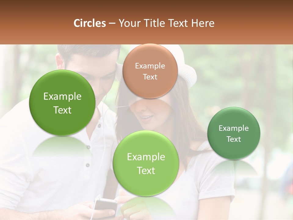 A Guy And A Girl Are Listening To Music PowerPoint Template