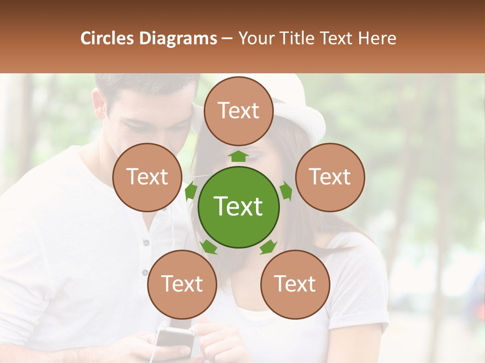 A Guy And A Girl Are Listening To Music PowerPoint Template