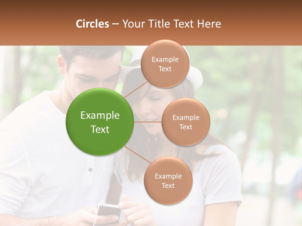 A Guy And A Girl Are Listening To Music PowerPoint Template