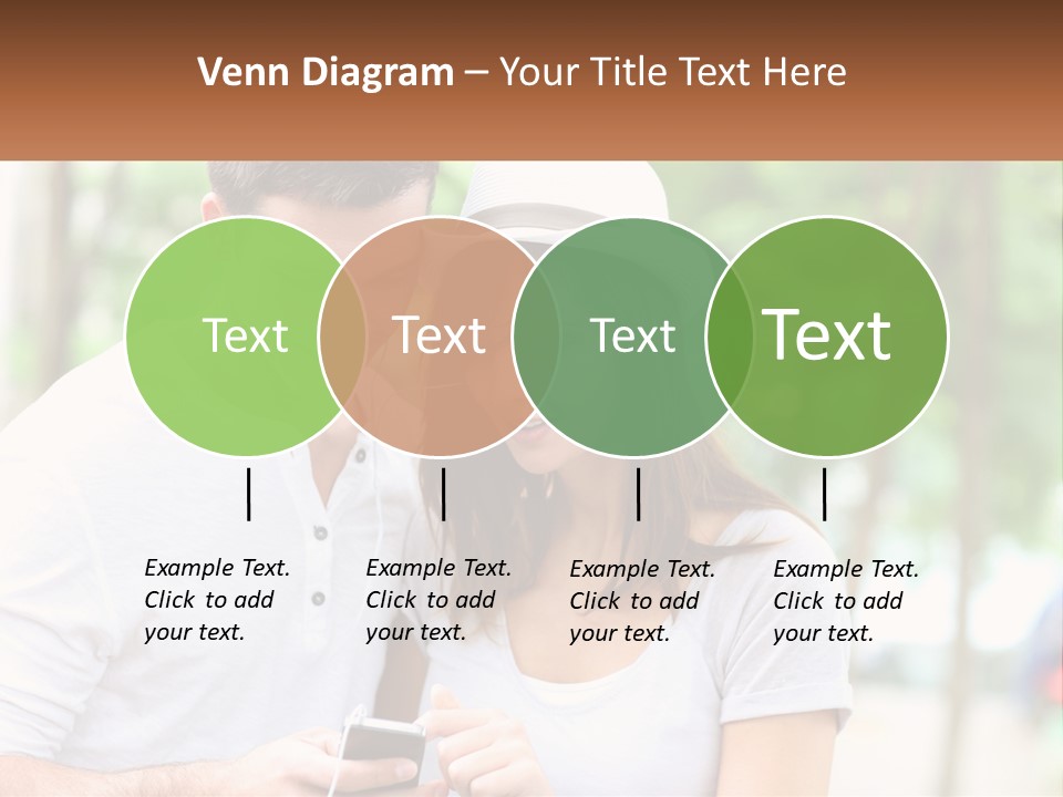 A Guy And A Girl Are Listening To Music PowerPoint Template