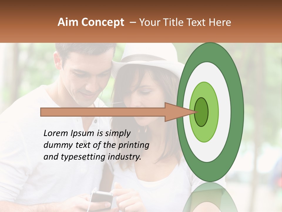 A Guy And A Girl Are Listening To Music PowerPoint Template