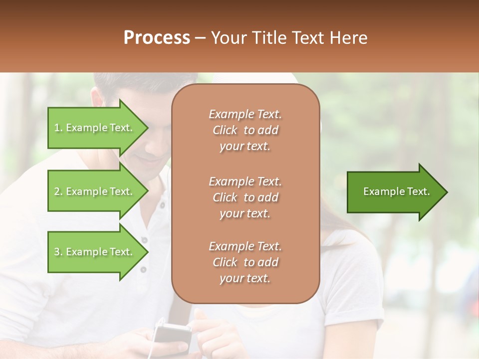 A Guy And A Girl Are Listening To Music PowerPoint Template