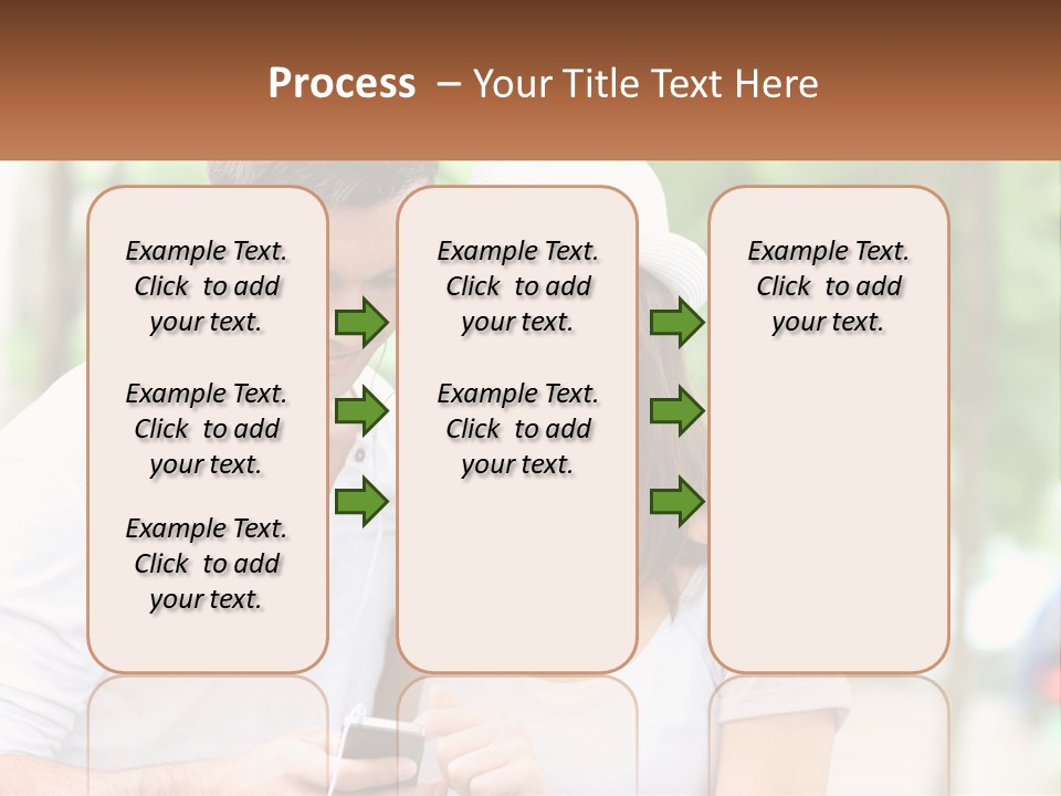 A Guy And A Girl Are Listening To Music PowerPoint Template