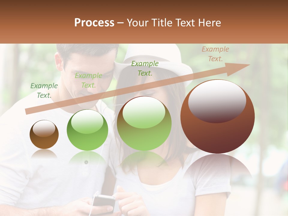 A Guy And A Girl Are Listening To Music PowerPoint Template