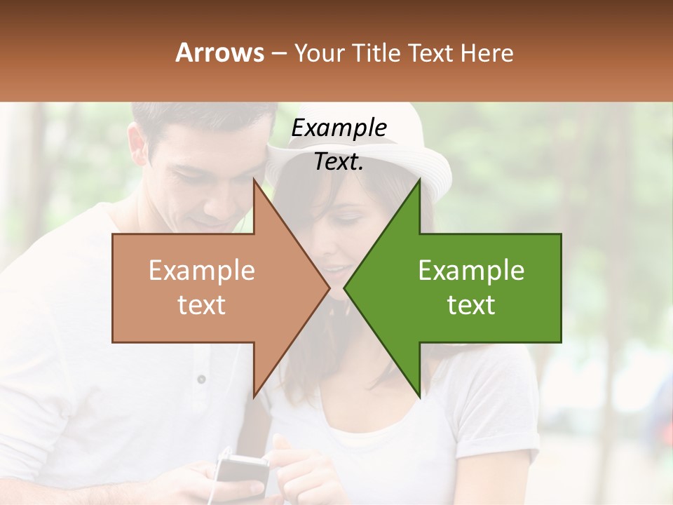 A Guy And A Girl Are Listening To Music PowerPoint Template