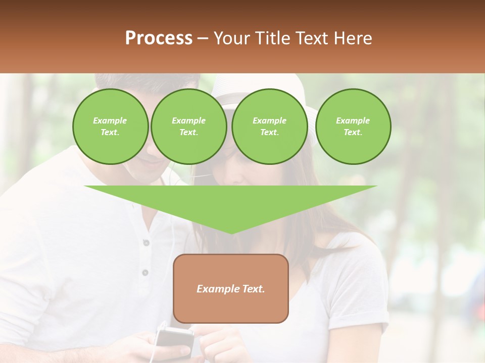 A Guy And A Girl Are Listening To Music PowerPoint Template