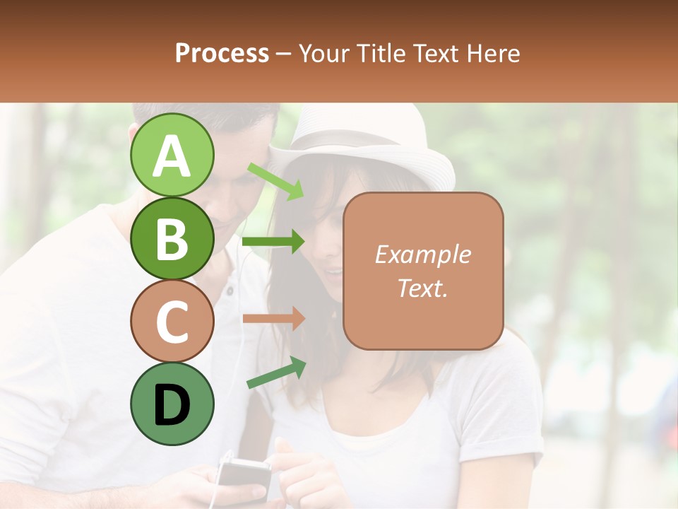 A Guy And A Girl Are Listening To Music PowerPoint Template