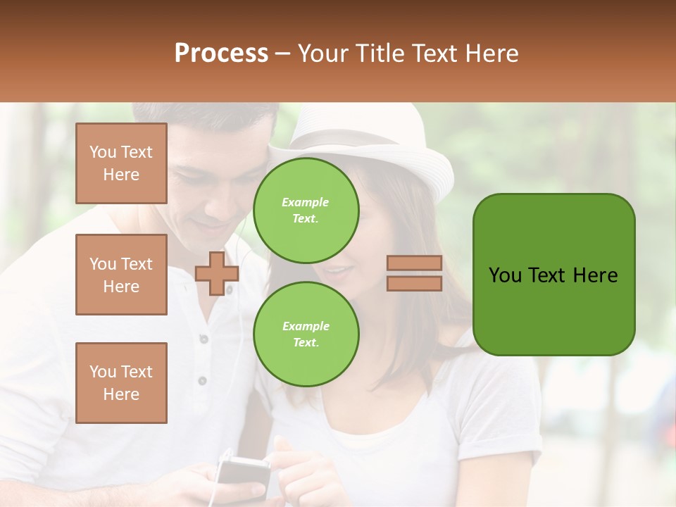 A Guy And A Girl Are Listening To Music PowerPoint Template