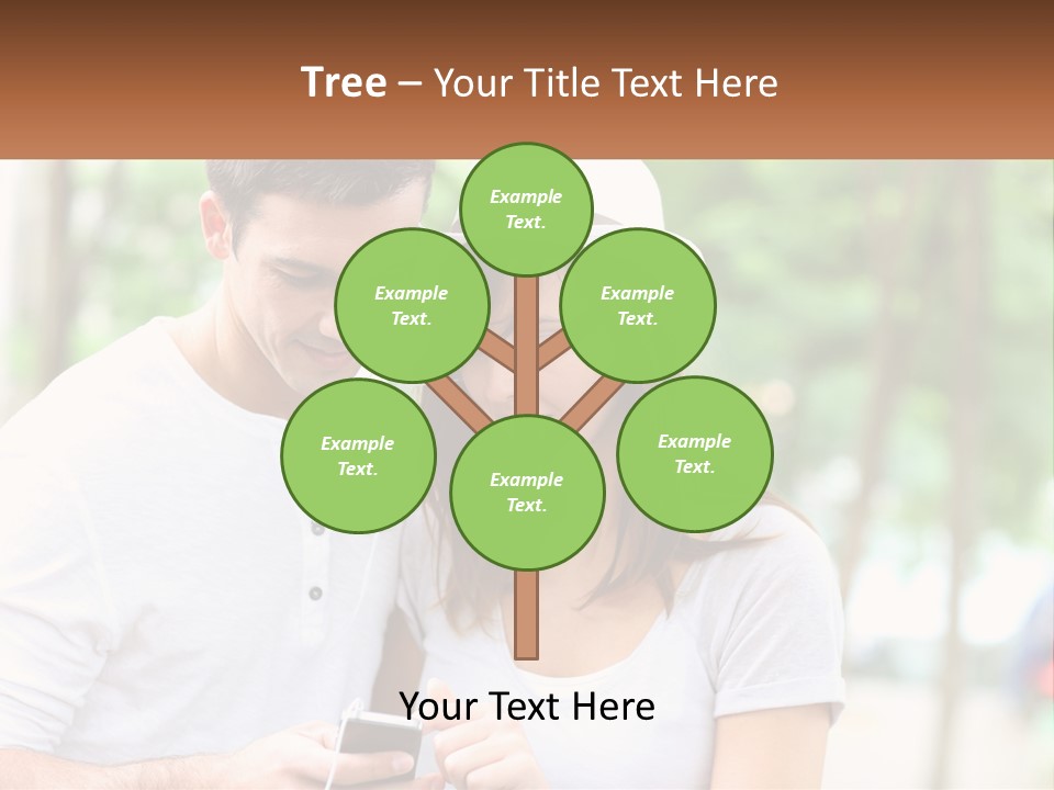 A Guy And A Girl Are Listening To Music PowerPoint Template