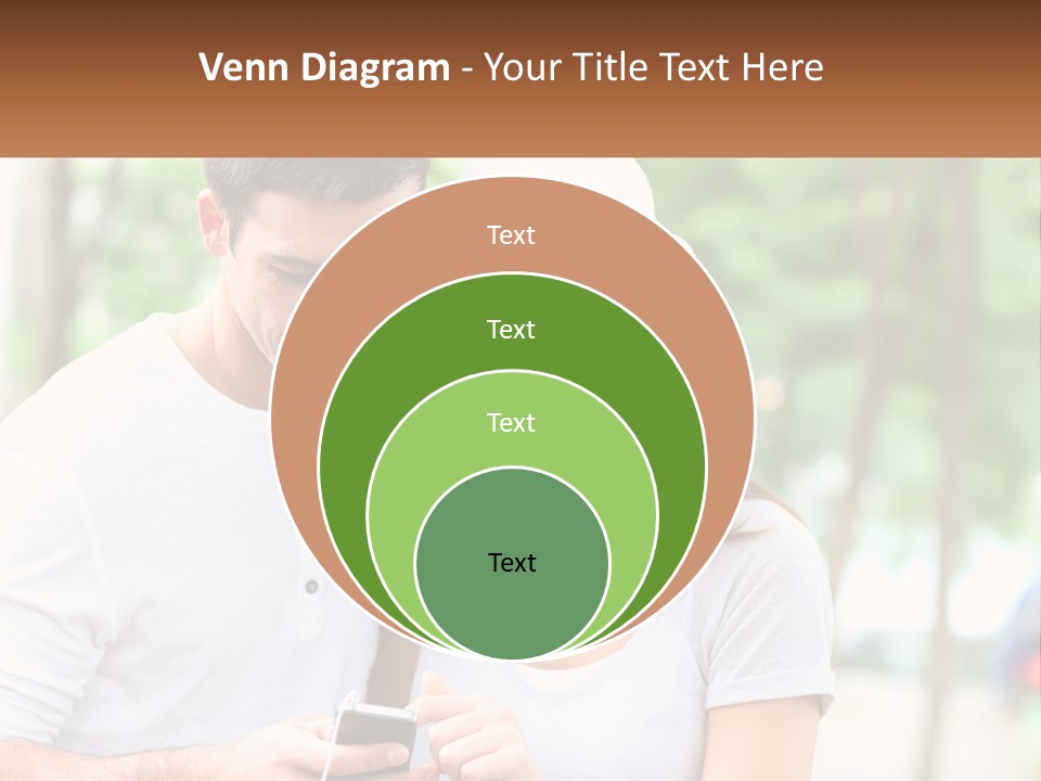 A Guy And A Girl Are Listening To Music PowerPoint Template