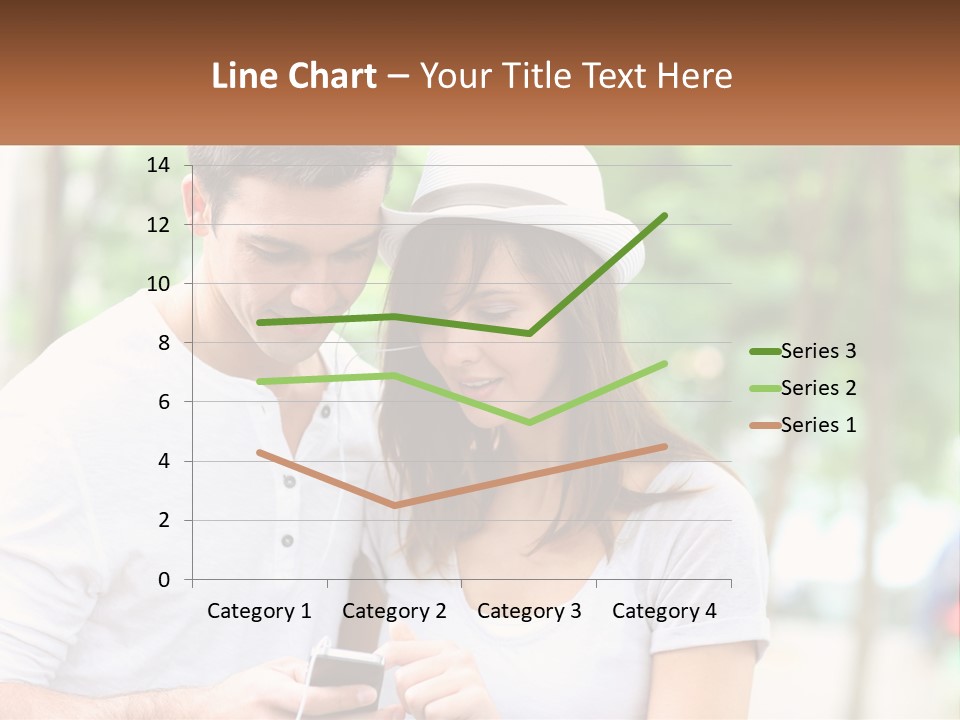 A Guy And A Girl Are Listening To Music PowerPoint Template