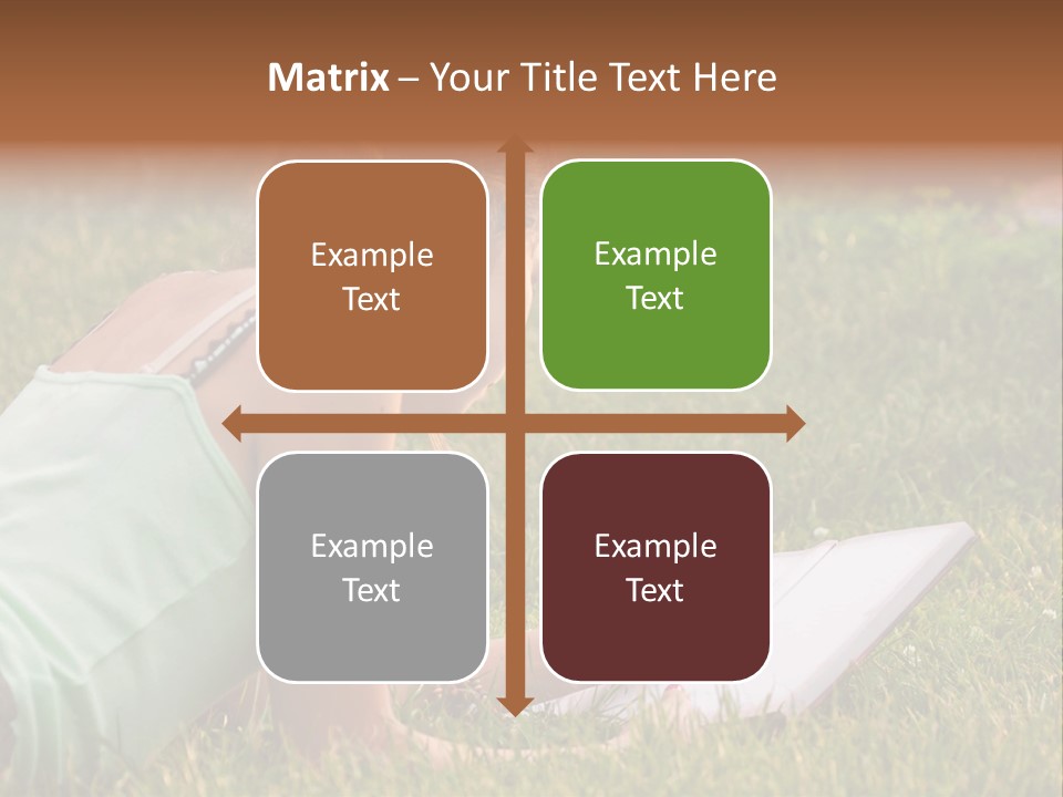 The Girl Is Lying On The Grass And Writing Something PowerPoint Template