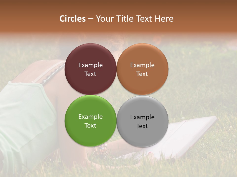 The Girl Is Lying On The Grass And Writing Something PowerPoint Template