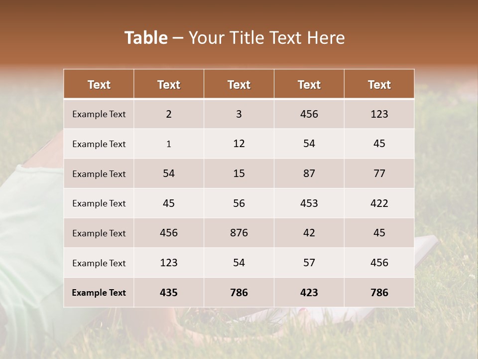 The Girl Is Lying On The Grass And Writing Something PowerPoint Template