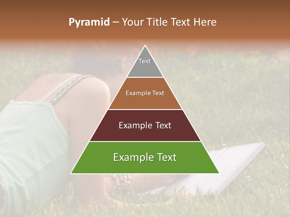 The Girl Is Lying On The Grass And Writing Something PowerPoint Template