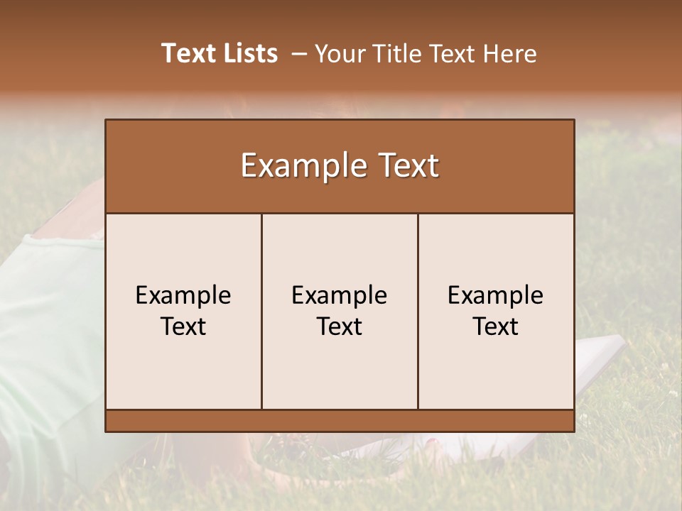The Girl Is Lying On The Grass And Writing Something PowerPoint Template