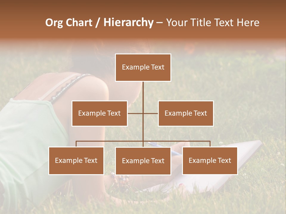 The Girl Is Lying On The Grass And Writing Something PowerPoint Template