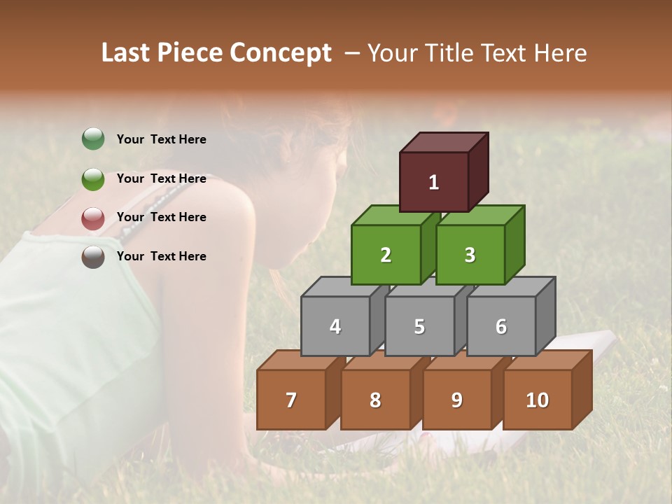 The Girl Is Lying On The Grass And Writing Something PowerPoint Template