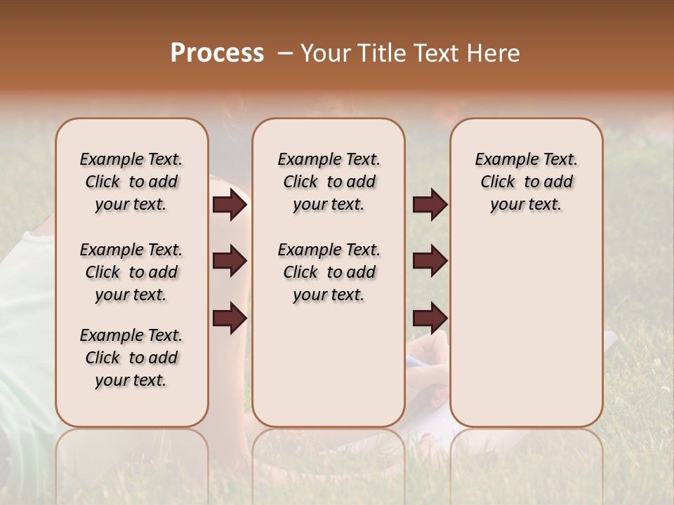 The Girl Is Lying On The Grass And Writing Something PowerPoint Template