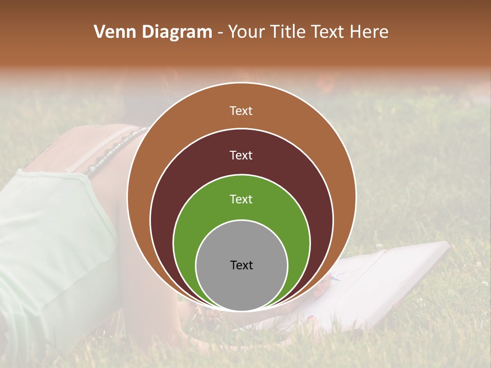 The Girl Is Lying On The Grass And Writing Something PowerPoint Template