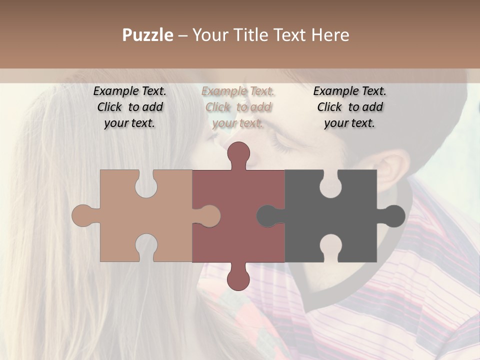 Girl And Guy Kissing PowerPoint Template