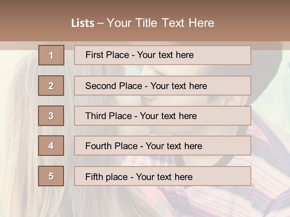 Girl And Guy Kissing PowerPoint Template