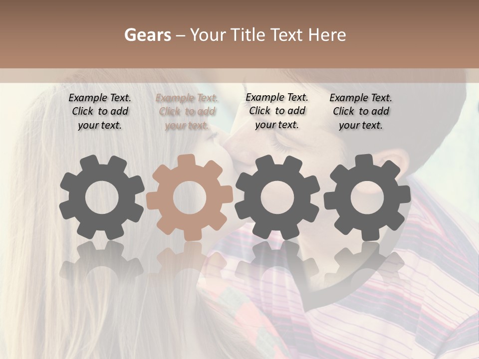 Girl And Guy Kissing PowerPoint Template