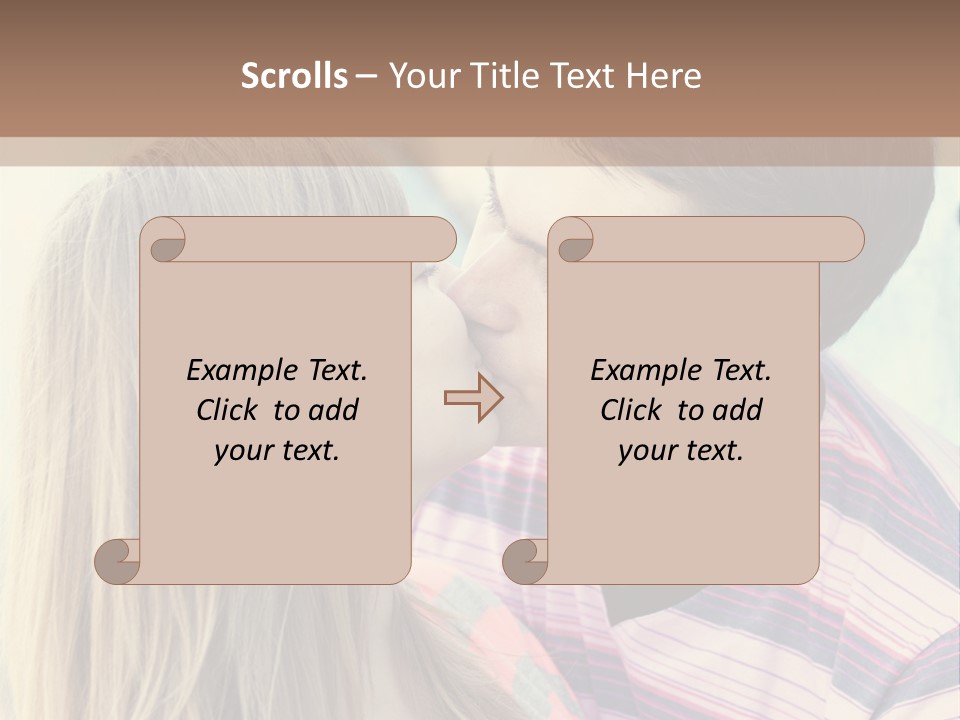 Girl And Guy Kissing PowerPoint Template
