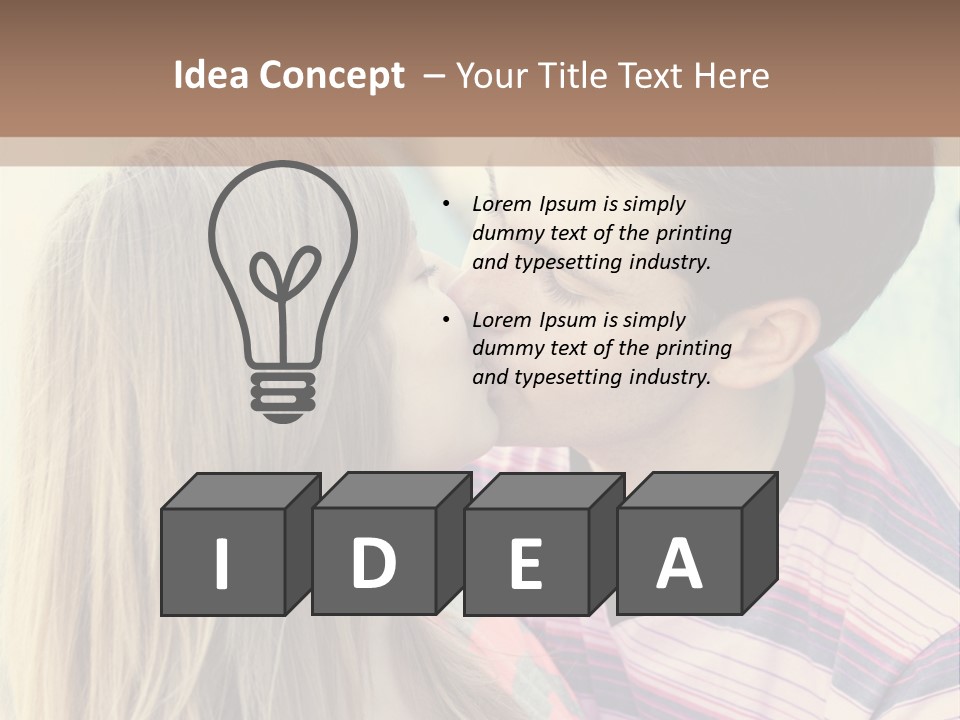 Girl And Guy Kissing PowerPoint Template