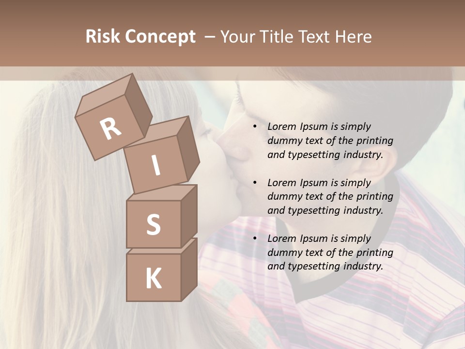 Girl And Guy Kissing PowerPoint Template