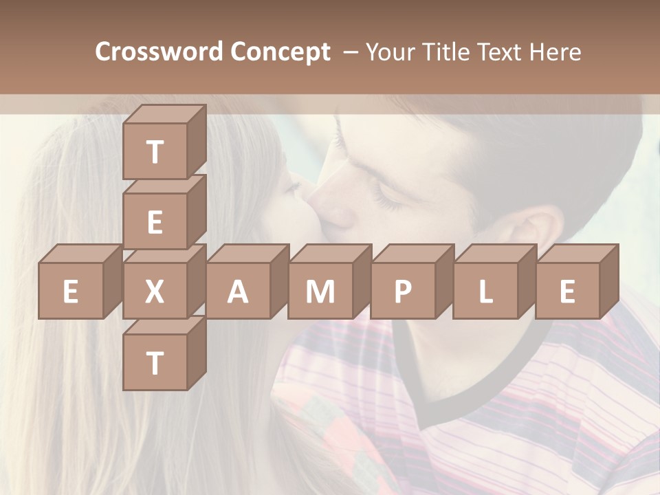 Girl And Guy Kissing PowerPoint Template