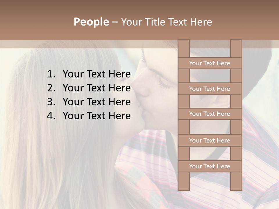 Girl And Guy Kissing PowerPoint Template