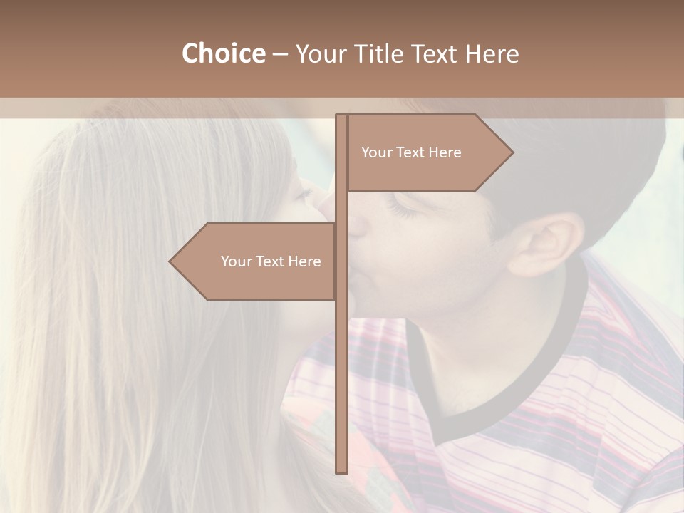 Girl And Guy Kissing PowerPoint Template