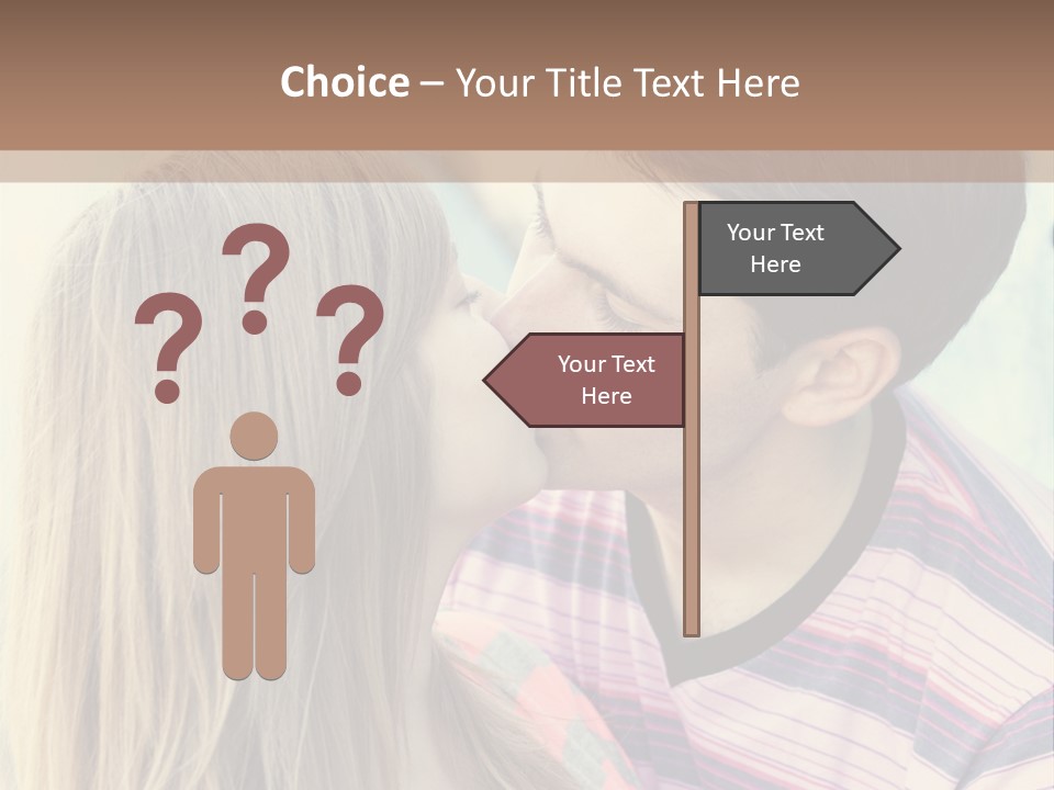 Girl And Guy Kissing PowerPoint Template