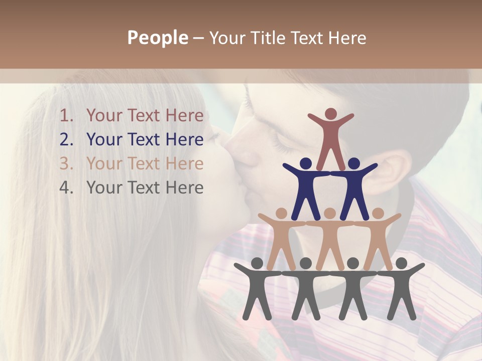 Girl And Guy Kissing PowerPoint Template