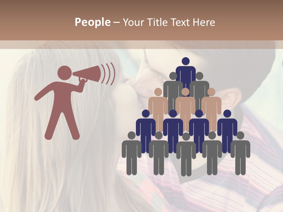 Girl And Guy Kissing PowerPoint Template