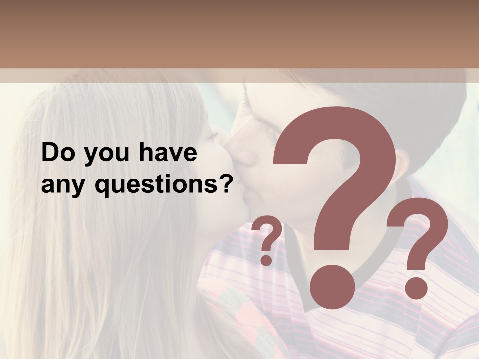 Girl And Guy Kissing PowerPoint Template