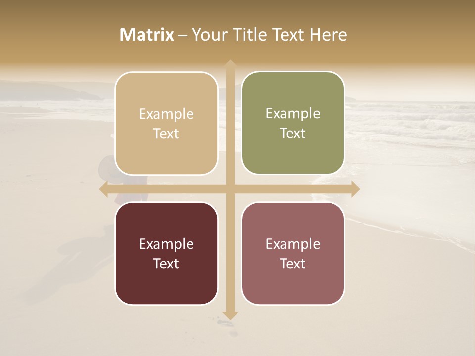 The Girl Walks On The Sand Of The Sea PowerPoint Template