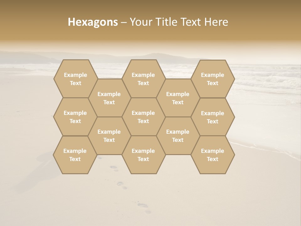 The Girl Walks On The Sand Of The Sea PowerPoint Template