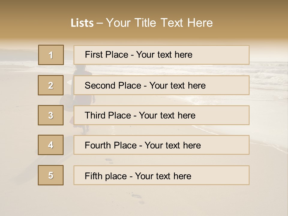 The Girl Walks On The Sand Of The Sea PowerPoint Template