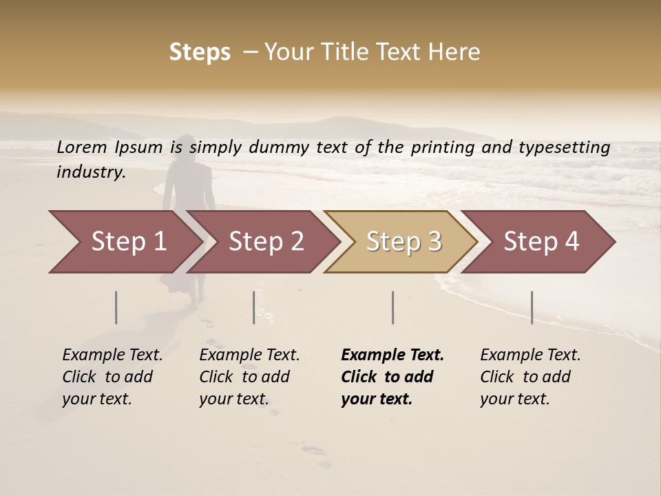 The Girl Walks On The Sand Of The Sea PowerPoint Template