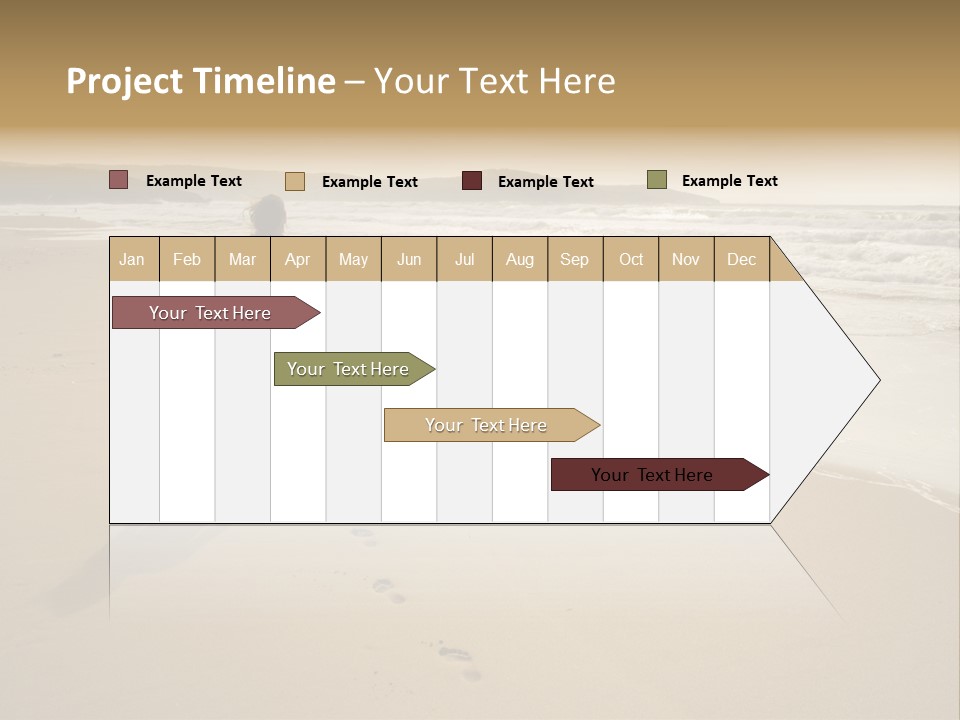 The Girl Walks On The Sand Of The Sea PowerPoint Template