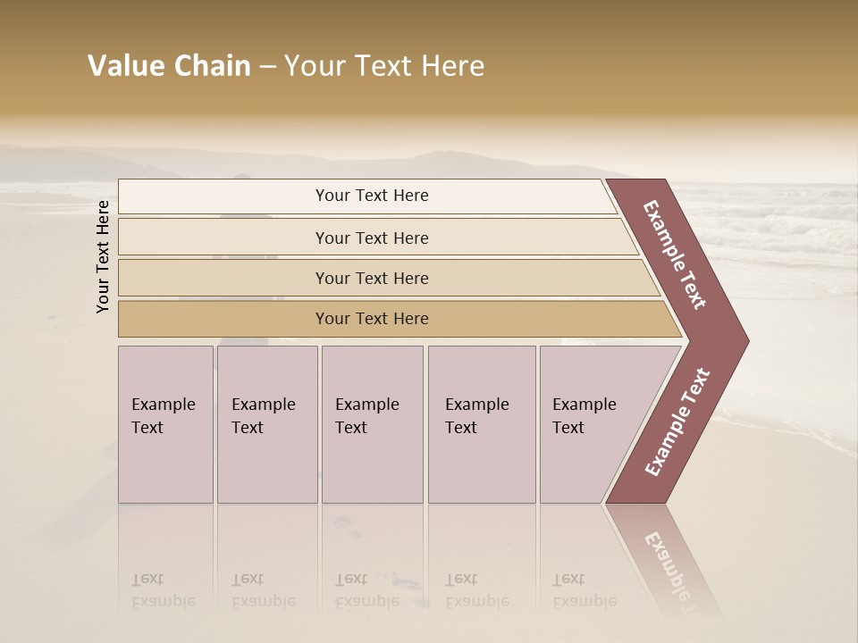 The Girl Walks On The Sand Of The Sea PowerPoint Template