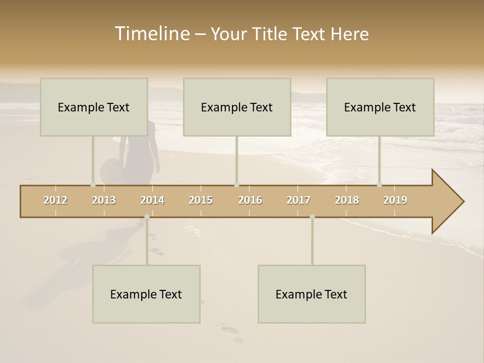 The Girl Walks On The Sand Of The Sea PowerPoint Template